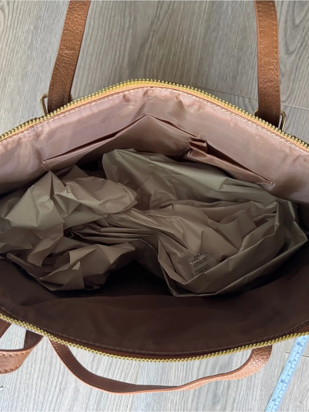 U.S. Polo Assn. Brown and Tan Patterned Tote Bag - Picture 3 of 3